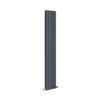 Riace Anthracite Vertical Flat Designer Radiator 1600x272mm Double Panel 2458 BTU