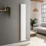 Sorrento White Vertical Oval Designer Radiator 1600x236mm Double Panel 2234 BTU