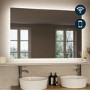 Rectangular Backlit Heated Bathroom Mirror with Lights & Wireless Speaker 1200 x 800mm - Vela