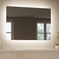 Rectangular Backlit Heated Bathroom Mirror with Lights & Wireless Speaker 700 x 500mm - Vela