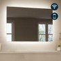 Rectangular Backlit Heated Bathroom Mirror with Lights & Wireless Speaker 700 x 500mm - Vela