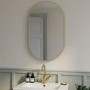 Oval Brass Backlit Heated Bathroom Mirror with Lights 500 x 800mm - Venus