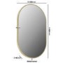 Oval Brass Backlit Heated Bathroom Mirror with Lights 500 x 800mm - Venus