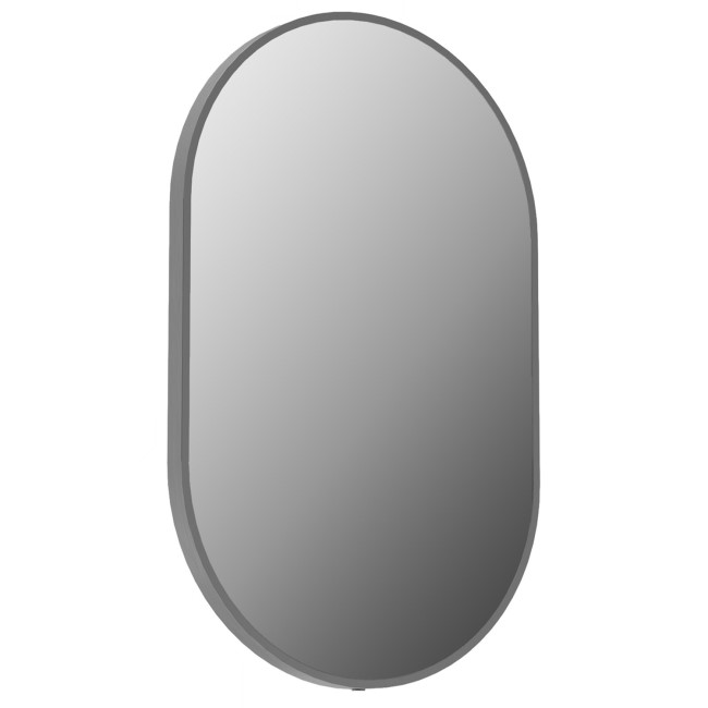 Oval Gunmetal Backlit Heated Bathroom Mirror with Lights 500 x 800mm - Venus