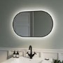 Oval Black Backlit Heated Bathroom Mirror with Lights 500 x 800mm - Venus