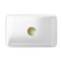 Gloss White Rectangular Countertop Basin 361mm - Vida