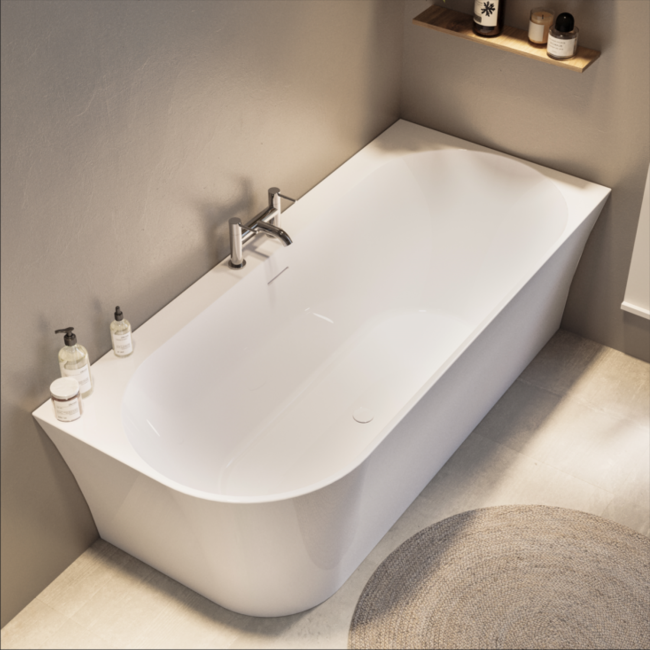 Freestanding Double Ended Right Hand Corner Bath 1700 x 750mm - Vigo