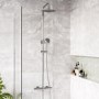 Chrome Mixer Shower with Freestanding Bath and Basin Tap Set - Arissa