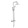 Chrome Round Thermostatic Bar Mixer Shower Set with Slide Rail Kit & Hand Shower - Vira