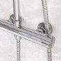 Chrome Round Thermostatic Bar Mixer Shower Set with Slide Rail Kit & Hand Shower - Vira