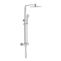 Chrome Mixer Shower with Bath and Basin Tap Set - Cube