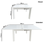 Small White Gloss Square Extendable Dining Table - Seats 2 - 6 - Vivienne