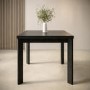 Small Black Wooden Square Extendable Dining Table - Seats 2 - 6 - Vivienne