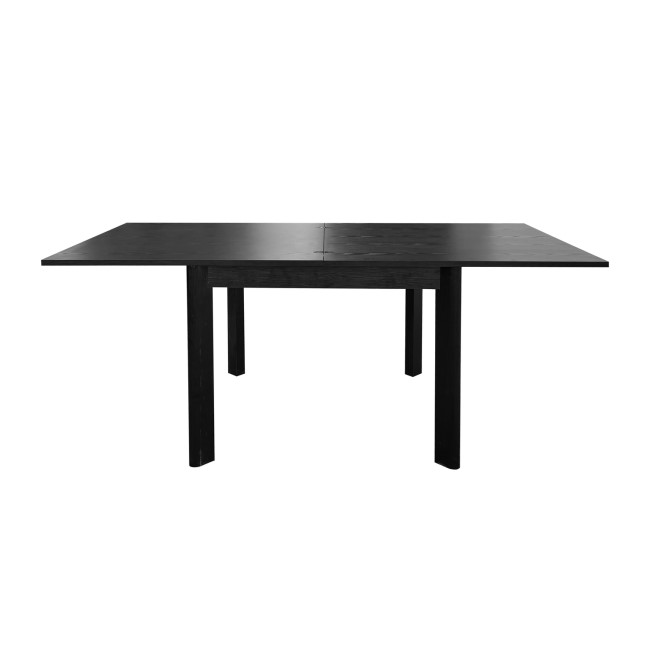 Small Black Wooden Square Extendable Dining Table - Seats 2 - 6 - Vivienne