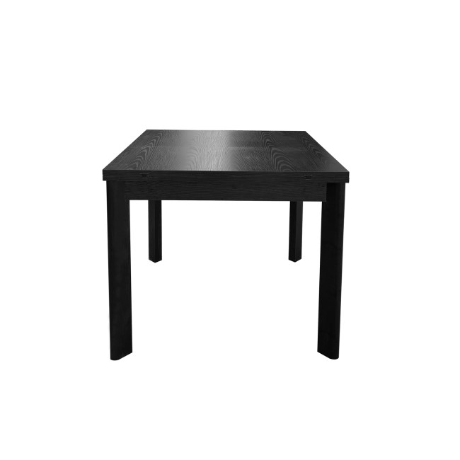 Small Black Wooden Square Extendable Dining Table - Seats 2 - 6 - Vivienne