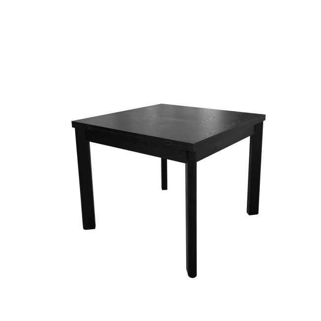 Small Black Wooden Square Extendable Dining Table - Seats 2 - 6 - Vivienne