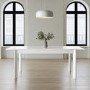 Large White Gloss Extendable Dining Table - Seats 4 - 6 - Vivienne