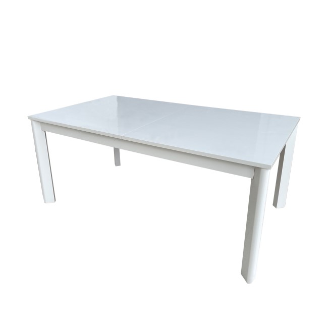 Large White Gloss Extendable Dining Table - Seats 4 - 6 - Vivienne