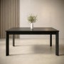 Large Black Wooden Extendable Dining Table - Seats 4 - 6 - Vivienne