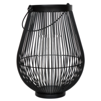 Ivyline Small Black Outdoor Lantern with Glass Insert Venere