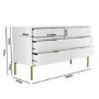 Wide White High Gloss Chest of 6 Drawers with Legs - Valencia