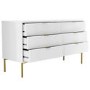 Wide White High Gloss Chest of 6 Drawers with Legs - Valencia