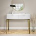 White Gloss Dressing Table with 2 Drawers - Valencia