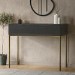 Dark Grey High Gloss Dressing Table with 2 Drawers - Valencia