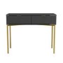 Dark Grey High Gloss Dressing Table with 2 Drawers - Valencia