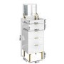 Tall Narrow White High Gloss Chest of 5 Drawers with Mirror - Valencia