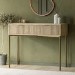 Oak and Gold Ribbed Dressing Table with Storage Drawers - Valencia