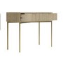 Oak and Gold Ribbed Dressing Table with Storage Drawers - Valencia