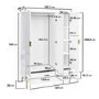 White Gloss 3-Door Wardrobe with 2 Drawers - Valencia