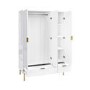 White Gloss 3-Door Wardrobe with 2 Drawers - Valencia