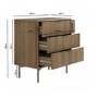 Dark Wood Ribbed Chest of 3 Drawers - Valencia