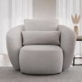 Cream Boucle Armchair with Cushion - Vera