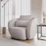 Cream Boucle Armchair with Cushion - Vera