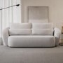 Cream Boucle Curved 3 Seater Sofa - Vera