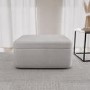 Large Cream Boucle Footstool with Storage - Vera