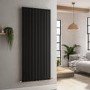 Riace Midnight Black Vertical Flat Designer Radiator 1600x680mm Single Panel 4071 BTU