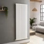 Sorrento White Vertical Oval Designer Radiator 1600x590mm Single Panel 3804 BTU