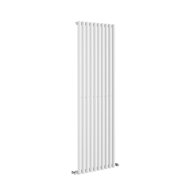 Sorrento White Vertical Oval Designer Radiator 1800x590mm Single Panel 4216 BTU