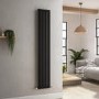 Riace Midnight Black Vertical Flat Designer Radiator 1600x272mm Single Panel 1628 BTU