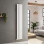 Riace White Vertical Flat Designer Radiator 1600x272mm Single Panel 1628 BTU