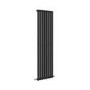 Sorrento Midnight Black Vertical Oval Designer Radiator 1600x472mm Single Panel 3043 BTU