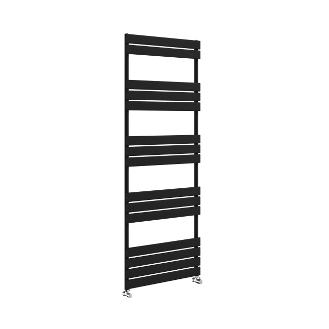 Riace Midnight Black Vertical Flat Towel Rail  1600x600mm Single Panel 2742 BTU