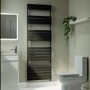 Riace Midnight Black Vertical Flat Towel Rail  1800x600mm Single Panel 3135 BTU