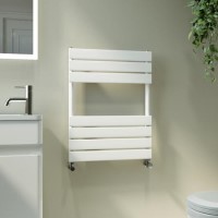 Riace White Vertical Flat Towel Rail  650x500mm Single Panel 1018 BTU