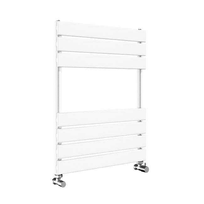 Riace White Vertical Flat Towel Rail  650x500mm Single Panel 1018 BTU