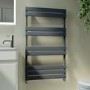 Riace Anthracite Vertical Flat Towel Rail  1000x600mm Single Panel 1712 BTU